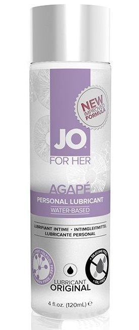 Женский лубрикант на водной основе JO AGAPE LUBRICANT ORIGINAL - 120 мл. - System JO - купить с доставкой в Вологде