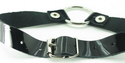 Кляп с кольцом и лаковым ремешком - БДСМ Арсенал - купить с доставкой в Вологде