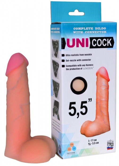 Фаллическая насадка Харнесс UNICOCK 5,5  - 17 см. - LOVETOY (А-Полимер) - купить с доставкой в Вологде