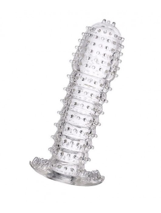 Гелевая прозрачная насадка c шипами - 12 см. - Toyfa Basic - в Вологде купить с доставкой