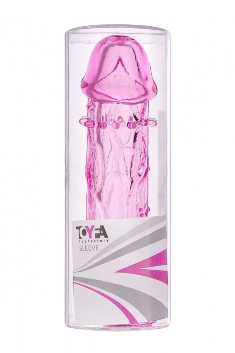 Гладкая розовая насадка с усиками под головкой - 12,5 см. - Toyfa Basic - в Вологде купить с доставкой
