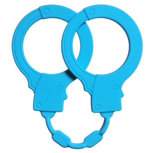 Голубые силиконовые наручники Stretchy Cuffs Turquoise - Lola Games - купить с доставкой в Вологде