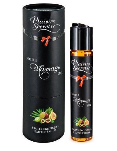 Массажное масло с ароматом экзотических фруктов Huile de Massage Gourmande Fruits Exotiques - 59 мл. - Plaisir Secret - купить с доставкой в Вологде