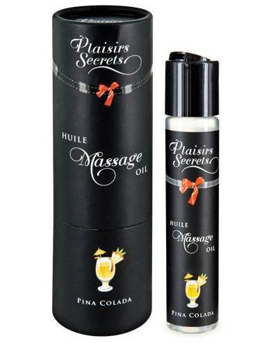 Массажное масло с ароматом пина колады Huile de Massage Gourmande Pina Colada - 59 мл. - Plaisir Secret - купить с доставкой в Вологде