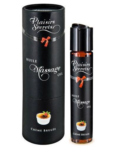 Массажное масло с ароматом крем брюле Huile de Massage Gourmande Creme Brulée - 59 мл. - Plaisir Secret - купить с доставкой в Вологде