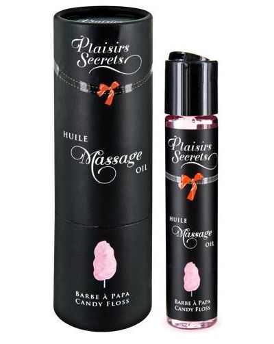 Массажное масло с ароматом сладкой ваты Huile de Massage Gourmande Barbe à Papa - 59 мл. - Plaisir Secret - купить с доставкой в Вологде