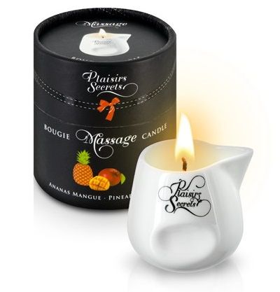 Массажная свеча с ароматом манго и ананаса Bougie de Massage Ananas Mangue - 80 мл. - Plaisir Secret - купить с доставкой в Вологде
