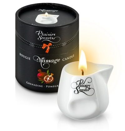 Массажная свеча с ароматом граната Bougie de Massage Gourmande Grenadine - 80 мл. - Plaisir Secret - купить с доставкой в Вологде
