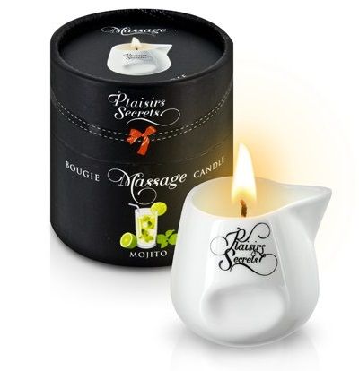 Массажная свеча с ароматом мохито Bougie de Massage Mojito - 80 мл. - Plaisir Secret - купить с доставкой в Вологде