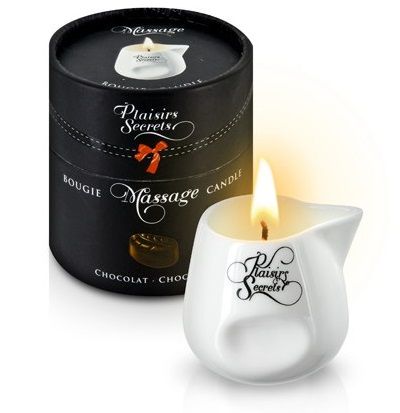 Массажная свеча с ароматом шоколада Bougie de Massage Gourmande Chocolat - 80 мл. - Plaisir Secret - купить с доставкой в Вологде