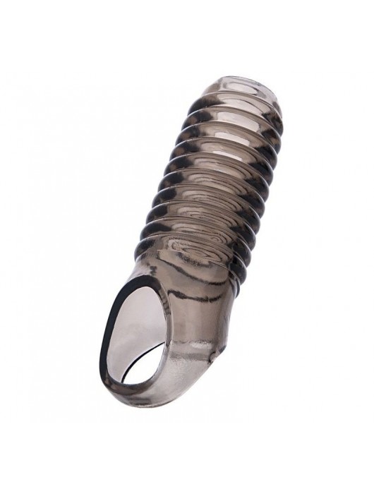 Дымчатая насадка с рёбрышками и подхватом мошонки ToyFa XLover - 12,5 см. - ToyFa - в Вологде купить с доставкой
