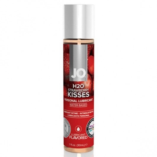 Смазка с ароматом клубники JO Flavored Strawberry Kiss - 30 мл. - System JO - купить с доставкой в Вологде