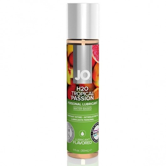 Смазка с ароматом тропических фруктов JO Flavored Tropical Passion - 30 мл. - System JO - купить с доставкой в Вологде