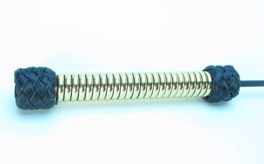 Чёрный королевский стек с золотистой рукоятью - 76 см. - БДСМ Арсенал - купить с доставкой в Вологде