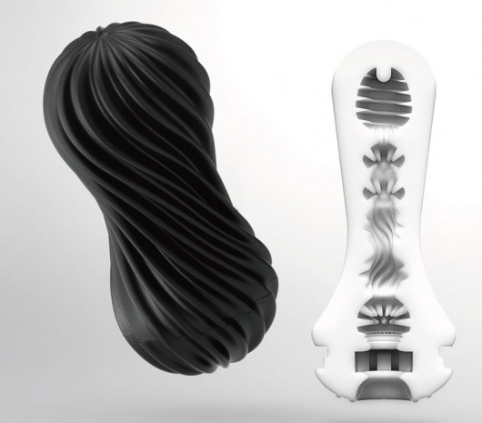 Мастурбатор FLEX Rocky Black с плотным рельефом - Tenga - в Вологде купить с доставкой