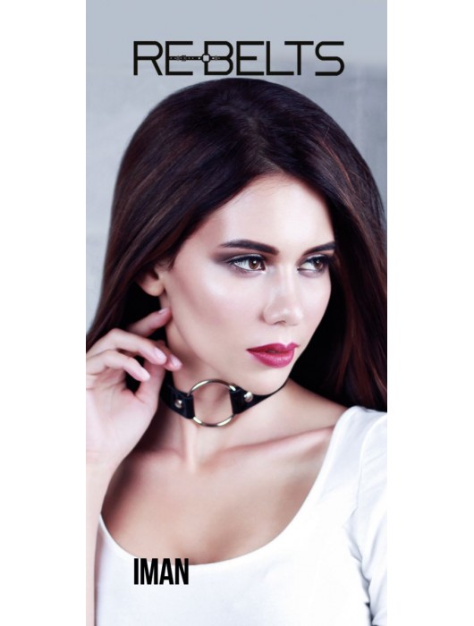 Чёрный чокер-кляп Iman Black - Rebelts - купить с доставкой в Вологде