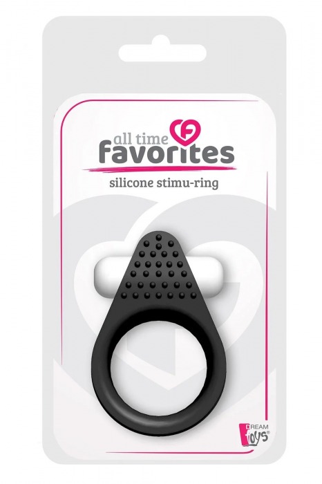 Чёрное эрекционное кольцо LIT-UP SILICONE STIMU RING 1 BLACK - Dream Toys - в Вологде купить с доставкой
