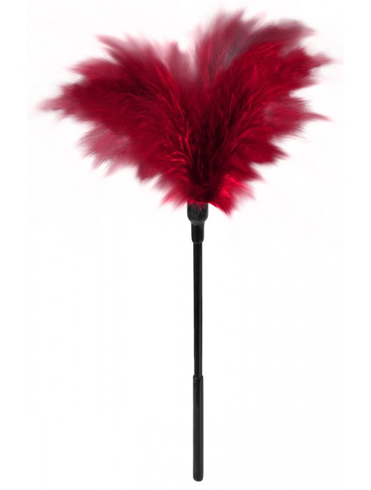 Пластиковая метелочка с красными пёрышками Small Feather Tickler - 32 см. - Blush Novelties - купить с доставкой в Вологде
