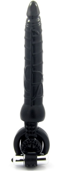 Черная вибронасадка с анальным стимулятором - ToyFa - в Вологде купить с доставкой