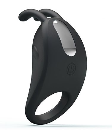 Чёрное эрекционное кольцо с вибрацией Rabbit Vibrator - Baile - в Вологде купить с доставкой
