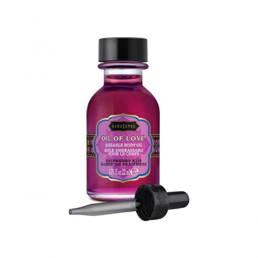 Масло для ласк с ароматом малины Oil of Love Raspberry Kiss - 22 мл. - Kama Sutra - купить с доставкой в Вологде