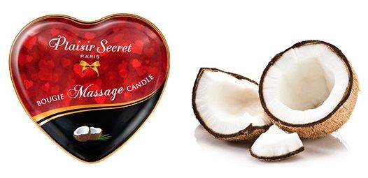 Массажная свеча с ароматом кокоса Bougie Massage Candle - 35 мл. - Plaisir Secret - купить с доставкой в Вологде