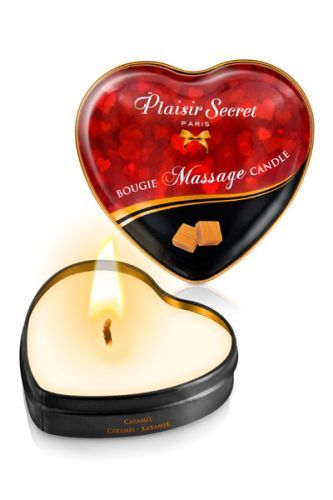 Массажная свеча с ароматом карамели Bougie Massage Candle - 35 мл. - Plaisir Secret - купить с доставкой в Вологде