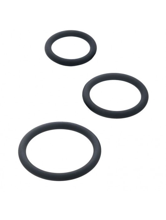 Набор из 3 чёрных эрекционных колец - ToyFa - в Вологде купить с доставкой