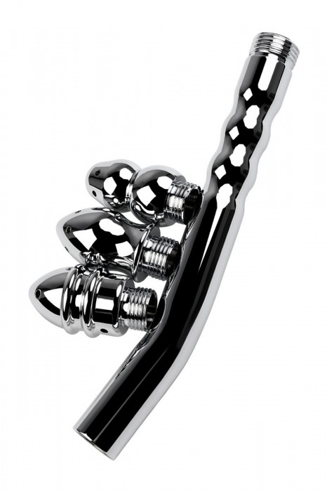 Металлический анальный душ с тремя насадками - ToyFa - купить с доставкой в Вологде