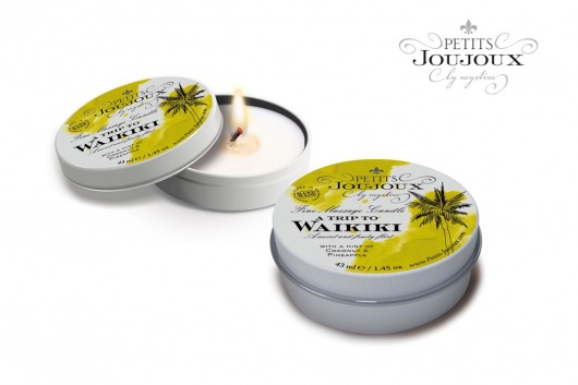 Массажная свеча Petits Joujoux Waikiki Beach с ароматом кокоса и ананаса - 33 гр. - MyStim - купить с доставкой в Вологде