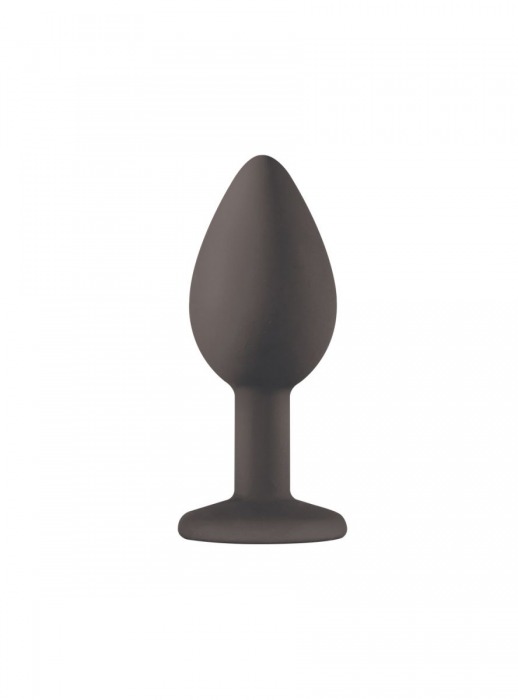 Чёрная анальная пробка Emotions Cutie Small с прозрачным кристаллом - 7,5 см. - Lola Games - купить с доставкой в Вологде