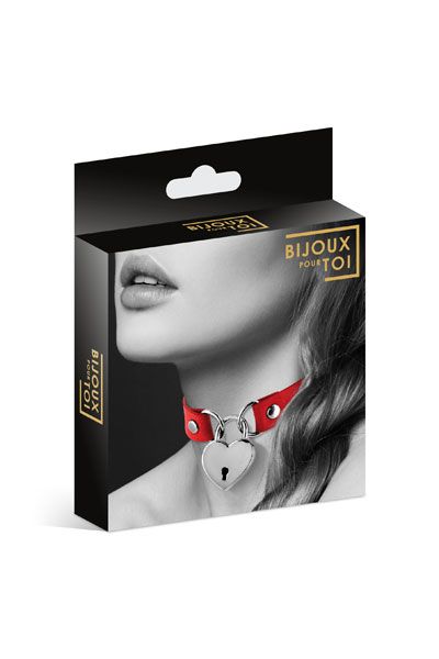 Красный чокер с замком в форме сердца - Bijoux Pour Toi - купить с доставкой в Вологде