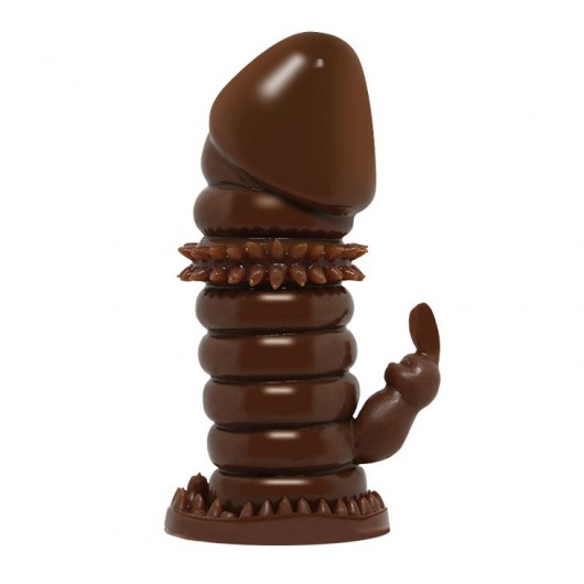 Коричневая стимулирующая насадка на пенис - 13 см. - Baile - в Вологде купить с доставкой