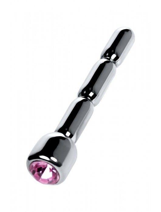 Серебристый уретральный плаг со стразом - 7 см. - ToyFa - купить с доставкой в Вологде