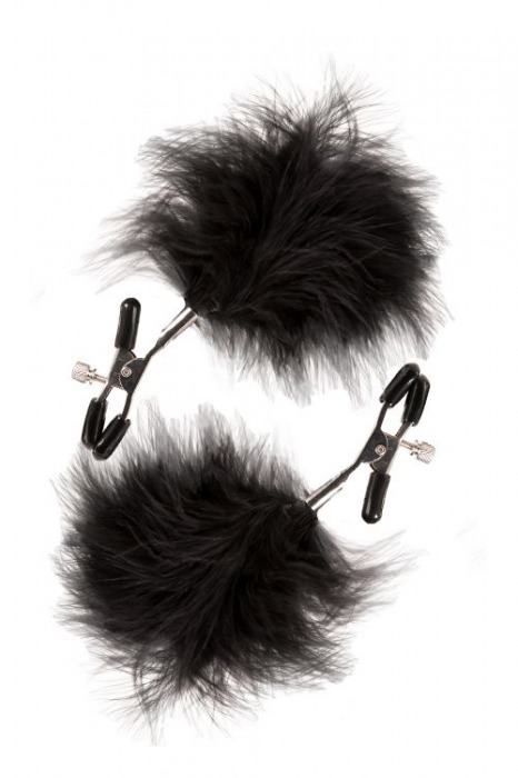 Зажимы для сосков с пухом FEATHERED NIPPLE CLAMPS - Blush Novelties - купить с доставкой в Вологде
