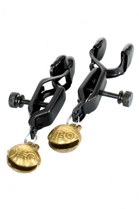 Черно-золотистые зажимы для сосков TOYFA Theatre - ToyFa - купить с доставкой в Вологде
