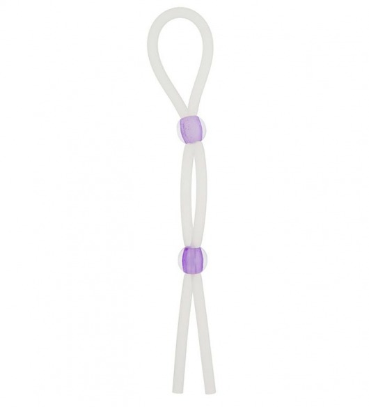 Прозрачное эрекционное кольцо-лассо SILICONE LASSO COCK RING DUAL BEADS - NMC - в Вологде купить с доставкой