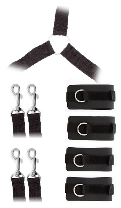 Комплект наручников и поножей LUXURIOUS BED RESTRAINT CUFF SET - Blush Novelties - купить с доставкой в Вологде
