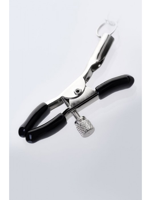 Серебристо-чёрные зажимы для сосков с кольцом для пениса TOYFA Metal - ToyFa - купить с доставкой в Вологде